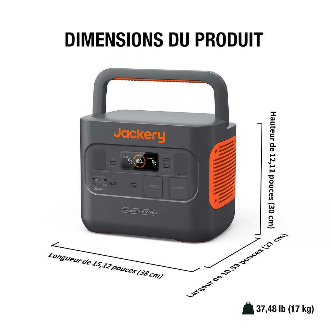 Jackery Explorer 1500 Pro station énergique portable (Reconditionné) - Image 3